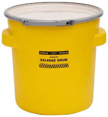 Eagle - 20 Gallon Capacity, Metal Lever Lock, Yellow Salvage Drum - 5 Gallon Container, 165 Lb. Capacity, Polyethylene, UN 1H2/X75/S Listing - Top Tool & Supply