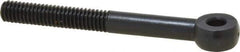 Jergens - 5/16-18, External Male Thread, Alloy Steel, Eye Hole Head, Rod End - Black Oxide Finish, 5/16" Shank Diam, 3" Hole Center to End, Grade 4142, 2.59" Thread Length - Top Tool & Supply