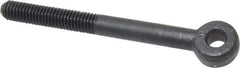 Jergens - 3/8-16, External Male Thread, Alloy Steel, Eye Hole Head, Rod End - Black Oxide Finish, 3/8" Shank Diam, 4" Hole Center to End, Grade 4142, 3.52" Thread Length - Top Tool & Supply