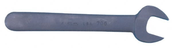 Service Open End Wrench: Single End Head, Single Ended 15 ° Head Angle, Steel, Black Finish