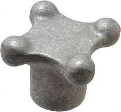 Jergens - 3" Head Diam, 4 Point Lobed Knob - 5/8-11 Hole, Aluminum - Top Tool & Supply