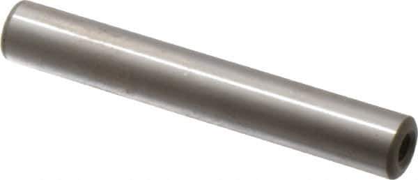 Jergens - 3/8" Diam x 2-1/2" Pin Length C-1215 Alloy Steel Pull Out Dowel Pin - C 47-58 & C 60-64 (Surface) Hardness, 1 Beveled & 1 Threaded End - Top Tool & Supply