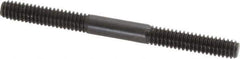 Jergens - 1/4-20 3" OAL Equal Double Threaded Stud - Alloy Steel, Black Oxide Finish, 1" Equal Thread Length - Top Tool & Supply