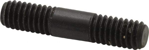 Jergens - 5/16-18 1-1/2" OAL Equal Double Threaded Stud - Alloy Steel, Black Oxide Finish, 7/16" Equal Thread Length - Top Tool & Supply