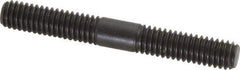 Jergens - 5/16-18 2-1/2" OAL Equal Double Threaded Stud - Alloy Steel, Black Oxide Finish, 15/16" Equal Thread Length - Top Tool & Supply