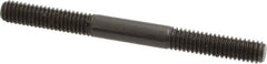 Jergens - 5/16-18 3-1/2" OAL Equal Double Threaded Stud - Alloy Steel, Black Oxide Finish, 1-1/8" Equal Thread Length - Top Tool & Supply