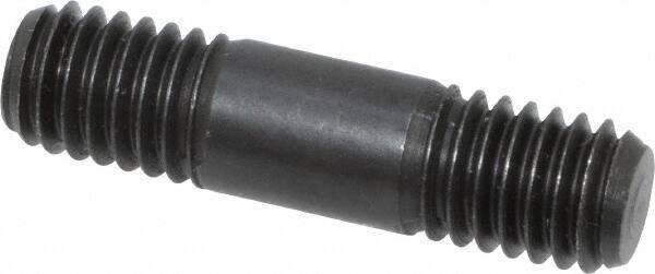 Jergens - 3/8-16 1-1/2" OAL Equal Double Threaded Stud - Alloy Steel, Black Oxide Finish, 3/8" Equal Thread Length - Top Tool & Supply