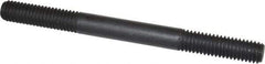 Jergens - 3/8-16 4-1/2" OAL Equal Double Threaded Stud - Alloy Steel, Black Oxide Finish, 1-1/4" Equal Thread Length - Top Tool & Supply