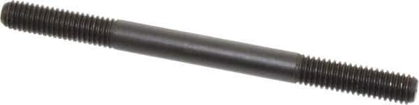 Jergens - 3/8-16 5" OAL Equal Double Threaded Stud - Alloy Steel, Black Oxide Finish, 1-1/4" Equal Thread Length - Top Tool & Supply