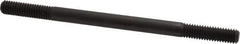 Jergens - 3/8-16 6" OAL Equal Double Threaded Stud - Alloy Steel, Black Oxide Finish, 1-1/4" Equal Thread Length - Top Tool & Supply