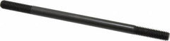 Jergens - 3/8-16 7" OAL Equal Double Threaded Stud - Alloy Steel, Black Oxide Finish, 1-1/4" Equal Thread Length - Top Tool & Supply