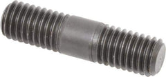 Jergens - 1/2-13 2" OAL Equal Double Threaded Stud - Alloy Steel, Black Oxide Finish, 5/8" Equal Thread Length - Top Tool & Supply