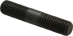 Jergens - 1/2-13 2-1/2" OAL Equal Double Threaded Stud - Alloy Steel, Black Oxide Finish, 7/8" Equal Thread Length - Top Tool & Supply