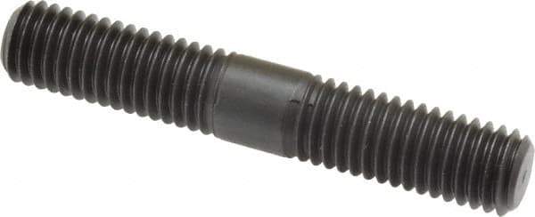 Jergens - 1/2-13 3" OAL Equal Double Threaded Stud - Alloy Steel, Black Oxide Finish, 1-1/8" Equal Thread Length - Top Tool & Supply