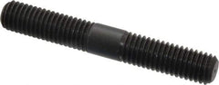 Jergens - 1/2-13 3-1/2" OAL Equal Double Threaded Stud - Alloy Steel, Black Oxide Finish, 1-3/8" Equal Thread Length - Top Tool & Supply