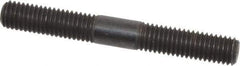 Jergens - 1/2-13 4" OAL Equal Double Threaded Stud - Alloy Steel, Black Oxide Finish, 1-1/2" Equal Thread Length - Top Tool & Supply