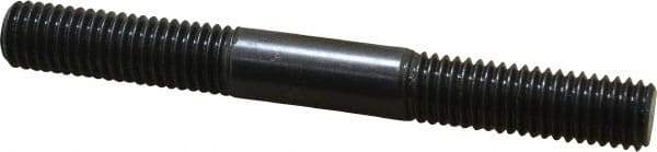 Jergens - 1/2-13 4-1/2" OAL Equal Double Threaded Stud - Alloy Steel, Black Oxide Finish, 1-1/2" Equal Thread Length - Top Tool & Supply