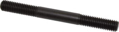 Jergens - 1/2-13 5" OAL Equal Double Threaded Stud - Alloy Steel, Black Oxide Finish, 1-1/2" Equal Thread Length - Top Tool & Supply