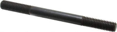 Jergens - 1/2-13 6" OAL Equal Double Threaded Stud - Alloy Steel, Black Oxide Finish, 1-1/2" Equal Thread Length - Top Tool & Supply