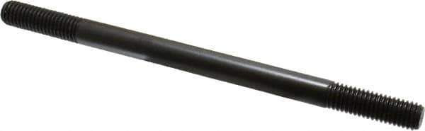 Jergens - 1/2-13 8" OAL Equal Double Threaded Stud - Alloy Steel, Black Oxide Finish, 1-1/2" Equal Thread Length - Top Tool & Supply