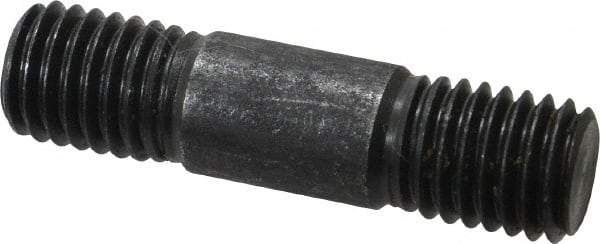 Jergens - 5/8-11 2-1/2" OAL Equal Double Threaded Stud - Alloy Steel, Black Oxide Finish, 13/16" Equal Thread Length - Top Tool & Supply