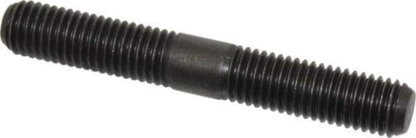 Jergens - 5/8-11 4-1/2" OAL Equal Double Threaded Stud - Alloy Steel, Black Oxide Finish, 1-3/4" Equal Thread Length - Top Tool & Supply