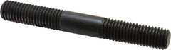 Jergens - 5/8-11 5" OAL Equal Double Threaded Stud - Alloy Steel, Black Oxide Finish, 1-3/4" Equal Thread Length - Top Tool & Supply