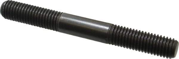 Jergens - 5/8-11 5-1/2" OAL Equal Double Threaded Stud - Alloy Steel, Black Oxide Finish, 1-3/4" Equal Thread Length - Top Tool & Supply