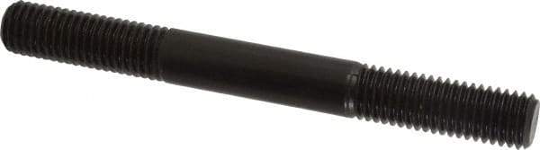 Jergens - 5/8-11 6" OAL Equal Double Threaded Stud - Alloy Steel, Black Oxide Finish, 1-3/4" Equal Thread Length - Top Tool & Supply