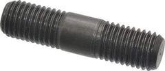 Jergens - 3/4-10 3" OAL Equal Double Threaded Stud - Alloy Steel, Black Oxide Finish, 15/16" Equal Thread Length - Top Tool & Supply