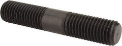 Jergens - 3/4-10 4" OAL Equal Double Threaded Stud - Alloy Steel, Black Oxide Finish, 1-7/16" Equal Thread Length - Top Tool & Supply