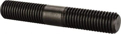 Jergens - 3/4-10 4-1/2" OAL Equal Double Threaded Stud - Alloy Steel, Black Oxide Finish, 1-11/16" Equal Thread Length - Top Tool & Supply