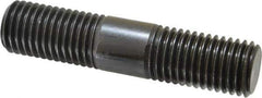 Jergens - 7/8-9 4" OAL Equal Double Threaded Stud - Alloy Steel, Black Oxide Finish, 1-13/32" Equal Thread Length - Top Tool & Supply