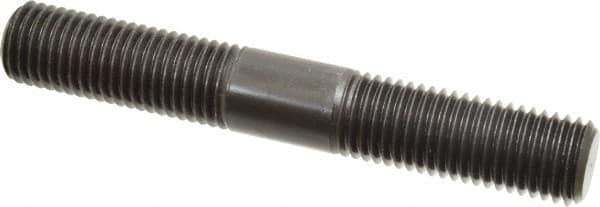 Jergens - 7/8-9 6" OAL Equal Double Threaded Stud - Alloy Steel, Black Oxide Finish, 2-1/4" Equal Thread Length - Top Tool & Supply