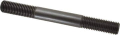 Jergens - 7/8-9 8" OAL Equal Double Threaded Stud - Alloy Steel, Black Oxide Finish, 2-1/4" Equal Thread Length - Top Tool & Supply