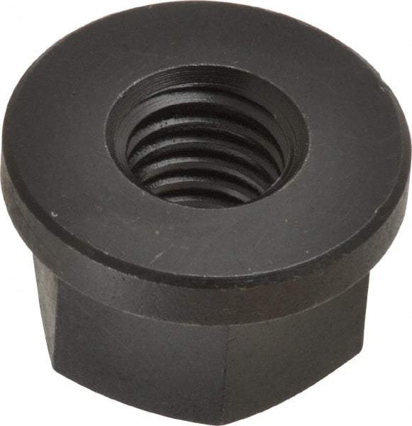 Jergens - 1/2-13, 1-1/8" Flange Diam, 11/16" High, 7/8" Across Flats, Flange Nut - Grade Low Carbon Steel Steel, Black Oxide Finish, 5/32" Flange Height, TCMA - Top Tool & Supply