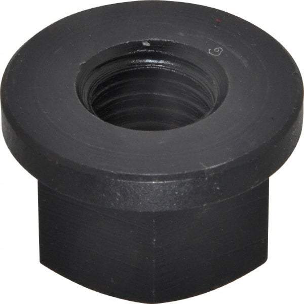 Jergens - 3/4-10, 1-5/8" Flange Diam, 1" High, 1-1/4" Across Flats, Flange Nut - Grade Low Carbon Steel Steel, Black Oxide Finish, 1/4" Flange Height, TCMA - Top Tool & Supply