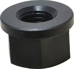 Jergens - 7/8-9, 1-3/4" Flange Diam, 1-1/8" High, 1-7/16" Across Flats, Flange Nut - Grade Low Carbon Steel Steel, Black Oxide Finish, 1/4" Flange Height, TCMA - Top Tool & Supply