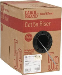 Made in USA - Cat5e, 24 AWG, 4 Wires, Unshielded Network & Ethernet Cable - Gray, Polyolefin, 1,000' OAL - Top Tool & Supply