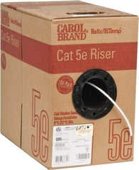 Made in USA - Cat5e, 24 AWG, 4 Wires, Unshielded Network & Ethernet Cable - White, Polyolefin, 1,000' OAL - Top Tool & Supply