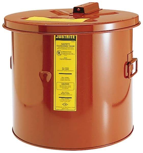 Justrite - Bench Top Solvent-Based Parts Washer - 5 Gal Max Operating Capacity, Steel Tank, 330.2mm High x 13-3/4" Wide - Top Tool & Supply