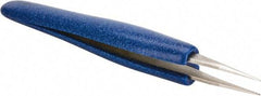 Aven - 4-3/4" OAL OO-SA Ergonomic Cushion Grip Tweezers - Straight, Strong, Regular Tips - Top Tool & Supply