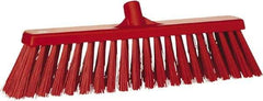 Vikan - 20" Heavy Duty Synthetic Push Broom - 4.3" Bristle Length, Plastic Block, European Threaded Handle Connection - Top Tool & Supply