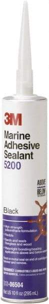 3M - 12.8 oz Cartridge Black Polyurethane Marine Adhesive Sealant - 190°F Max Operating Temp, 48 hr Tack Free Dry Time - Top Tool & Supply