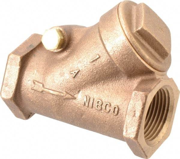 NIBCO - 1" Bronze Check Valve - Y-Pattern, FNPT x FNPT, 200 WOG - Top Tool & Supply