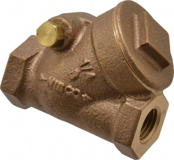 NIBCO - 1/4" Bronze Check Valve - Y-Pattern, FNPT x FNPT, 200 WOG - Top Tool & Supply