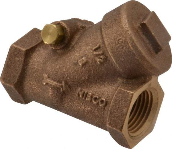 NIBCO - 1/2" Bronze Check Valve - Y-Pattern, FNPT x FNPT, 200 WOG - Top Tool & Supply