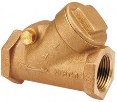 NIBCO - 1" Bronze Check Valve - Y-Pattern, FNPT x FNPT, 200 WOG - Top Tool & Supply