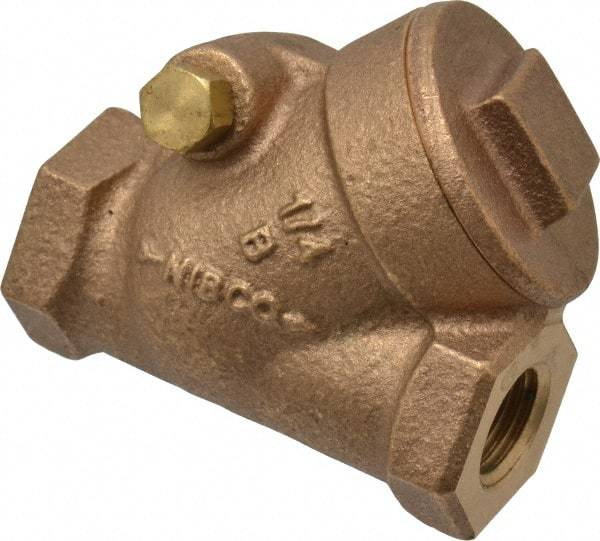 NIBCO - 1/4" Bronze Check Valve - Y-Pattern, FNPT x FNPT, 300 WOG - Top Tool & Supply