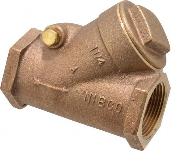 NIBCO - 1-1/4" Bronze Check Valve - Y-Pattern, FNPT x FNPT, 300 WOG - Top Tool & Supply